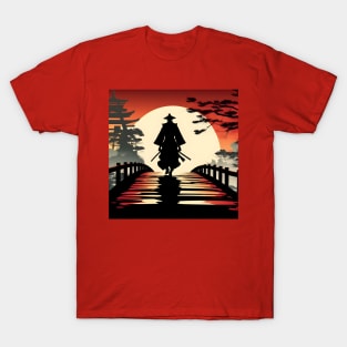 Beautiful samurai silhouette T-Shirt